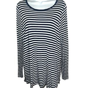 Michael KORS Black White Striped Tunic SZ 1X